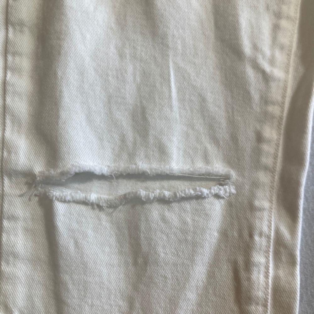 Paige Verdugo Ultra‎ Skinny Jeans 28 (Fit 34 Waist) Optic White Distressed W1454 - Picture 9 of 16